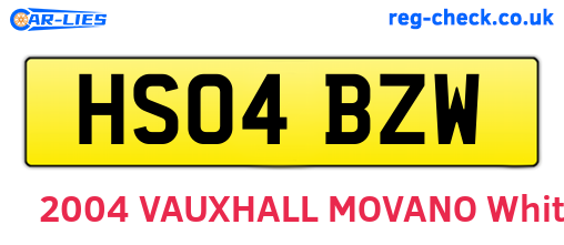 HS04BZW are the vehicle registration plates.