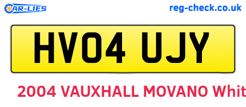 HV04UJY are the vehicle registration plates.