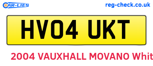 HV04UKT are the vehicle registration plates.