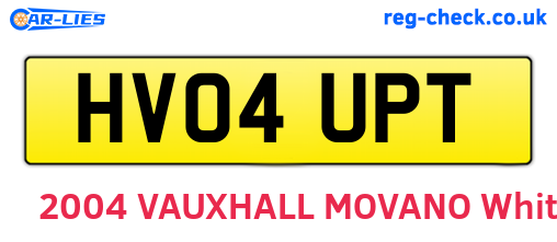 HV04UPT are the vehicle registration plates.