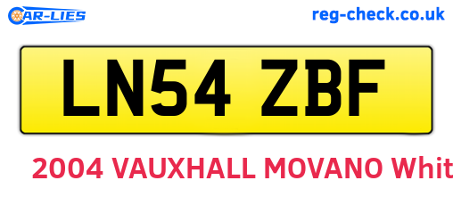 LN54ZBF are the vehicle registration plates.