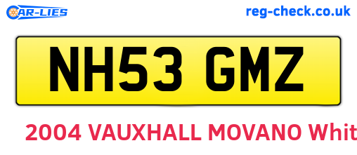 NH53GMZ are the vehicle registration plates.