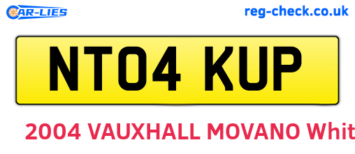 NT04KUP are the vehicle registration plates.