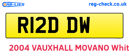 R12DDW are the vehicle registration plates.
