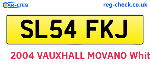 SL54FKJ are the vehicle registration plates.