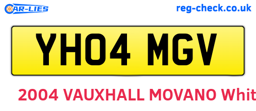 YH04MGV are the vehicle registration plates.