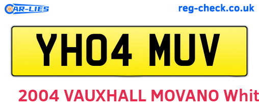 YH04MUV are the vehicle registration plates.
