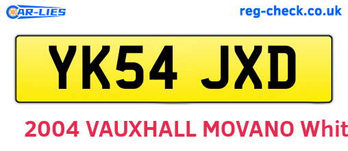 YK54JXD are the vehicle registration plates.