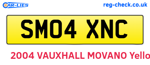 SM04XNC are the vehicle registration plates.