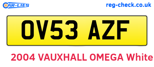OV53AZF are the vehicle registration plates.