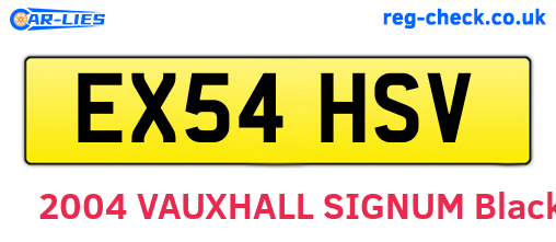 EX54HSV are the vehicle registration plates.