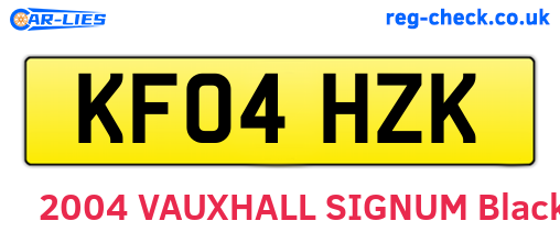 KF04HZK are the vehicle registration plates.