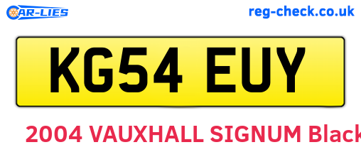 KG54EUY are the vehicle registration plates.