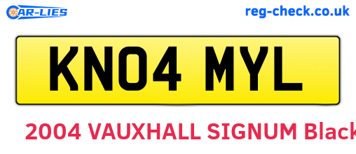 KN04MYL are the vehicle registration plates.