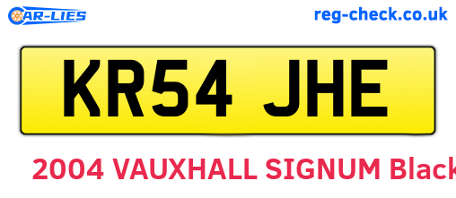 KR54JHE are the vehicle registration plates.