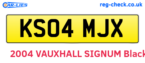 KS04MJX are the vehicle registration plates.