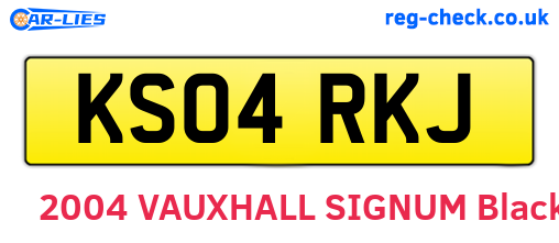 KS04RKJ are the vehicle registration plates.