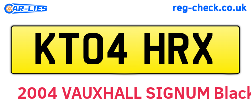 KT04HRX are the vehicle registration plates.