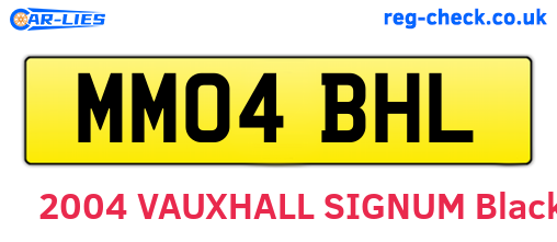 MM04BHL are the vehicle registration plates.