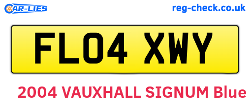 FL04XWY are the vehicle registration plates.