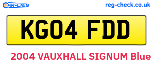 KG04FDD are the vehicle registration plates.