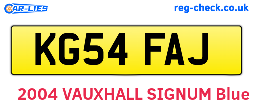 KG54FAJ are the vehicle registration plates.