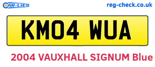 KM04WUA are the vehicle registration plates.