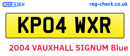 KP04WXR are the vehicle registration plates.