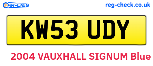 KW53UDY are the vehicle registration plates.