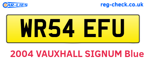 WR54EFU are the vehicle registration plates.