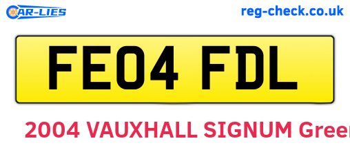 FE04FDL are the vehicle registration plates.