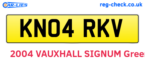 KN04RKV are the vehicle registration plates.
