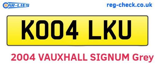KO04LKU are the vehicle registration plates.
