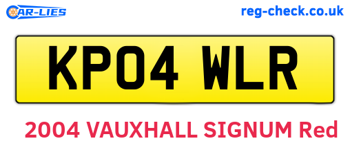 KP04WLR are the vehicle registration plates.