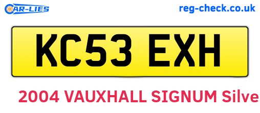 KC53EXH are the vehicle registration plates.