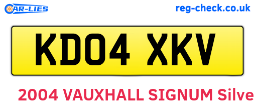 KD04XKV are the vehicle registration plates.