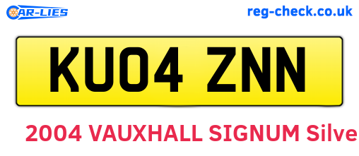 KU04ZNN are the vehicle registration plates.