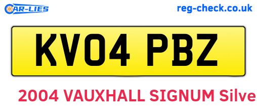 KV04PBZ are the vehicle registration plates.