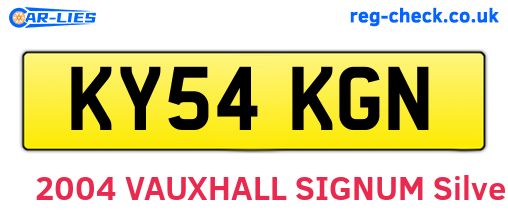 KY54KGN are the vehicle registration plates.