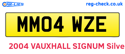 MM04WZE are the vehicle registration plates.