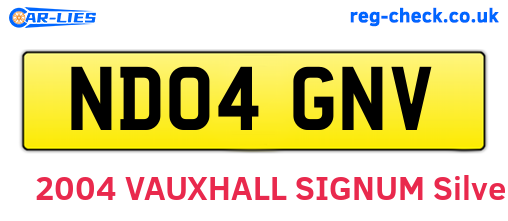 ND04GNV are the vehicle registration plates.