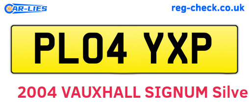 PL04YXP are the vehicle registration plates.