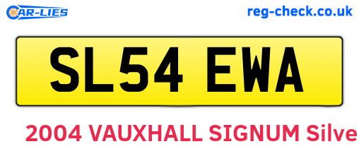 SL54EWA are the vehicle registration plates.