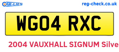 WG04RXC are the vehicle registration plates.