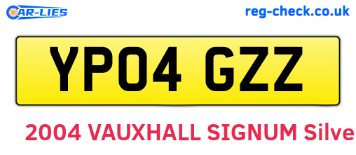 YP04GZZ are the vehicle registration plates.