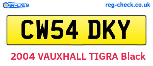CW54DKY are the vehicle registration plates.