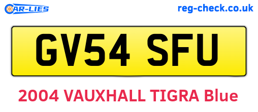 GV54SFU are the vehicle registration plates.