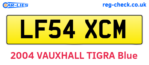 LF54XCM are the vehicle registration plates.