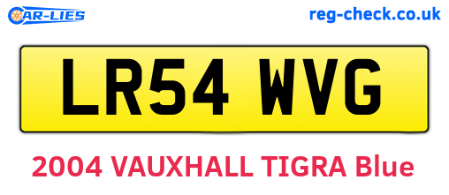 LR54WVG are the vehicle registration plates.
