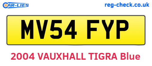 MV54FYP are the vehicle registration plates.